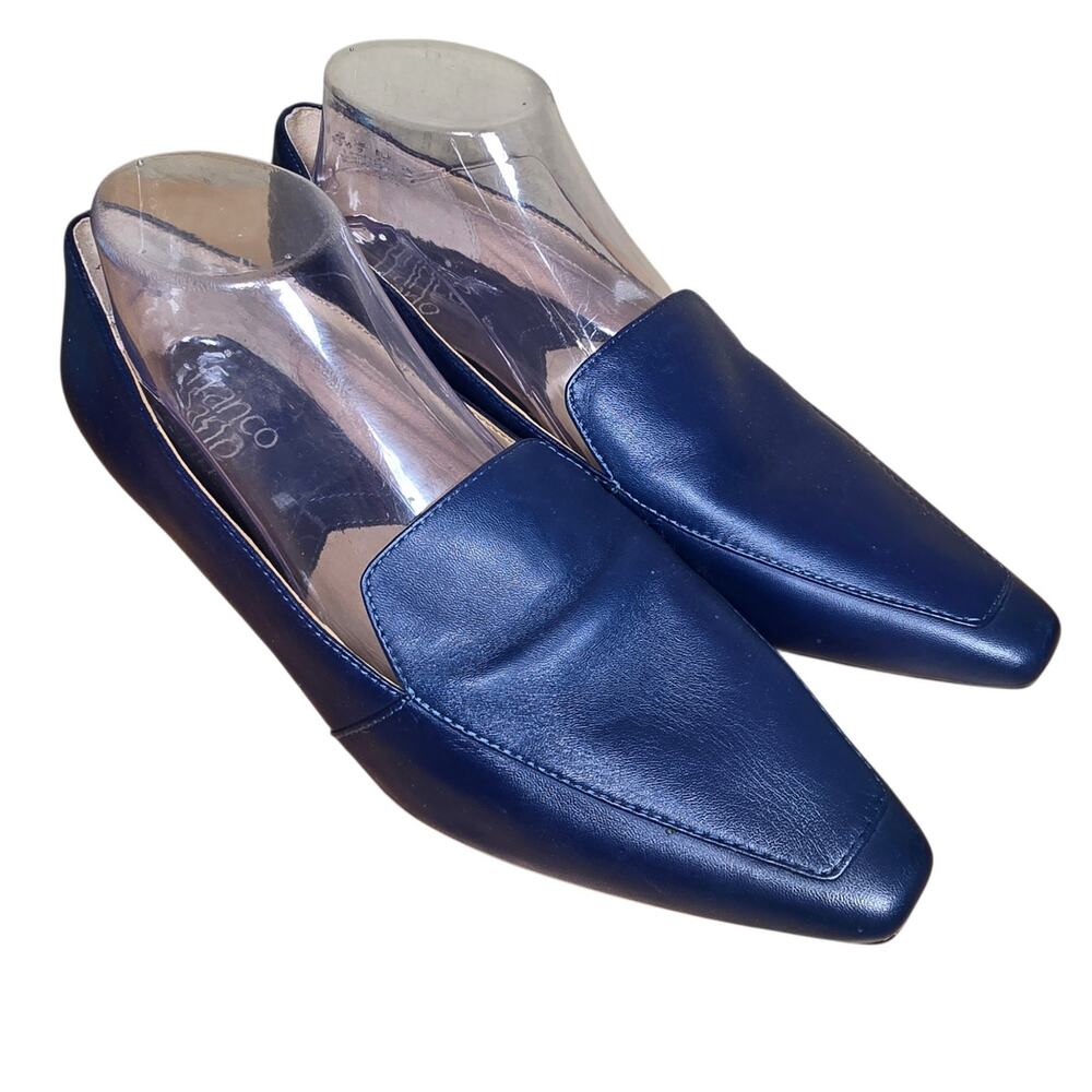 Franco Sarto Starland Navy Pointed Toe Loafer w/Black Heel Accent Size 9.5 LN